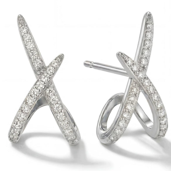 Women's Geometric Copper Zircon Stud Earrings With Electroplated Finish Simple Fashion Commuter Style Daily Wear Earrings