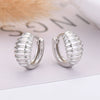 Women's Geometric Croissant Threaded Earrings With Silver Needle And Copper Electroplated Retro Street Style