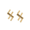 Women's Geometric Cross Design Alloy Earrings With Electroplated Finish And Steel Ear Posts
