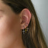 Women's Geometric Cross Earrings With Silver Needle And Copper Electroplated Punk Trend Style
