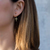Women's Geometric Cross Earrings With Silver Needle And Copper Electroplated Punk Trend Style
