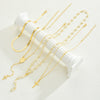 Women's Geometric Cross Pearl Necklace With Zinc Alloy Sweater Chain Tassel Detail Electroplated Light Luxury Layered Jewelry