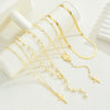 Women's Geometric Cross Pearl Necklace With Zinc Alloy Sweater Chain Tassel Detail Electroplated Light Luxury Layered Jewelry