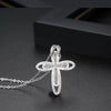 Women's Geometric Cross Pendant Necklace With Copper And Zircon Inlay Electroplated Fashion Jewelry