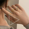 Women's Geometric Cross Silver Plated Open Ring With Inlaid Zircon Adjustable Fashion Finger Ring