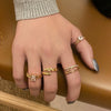 Women's Geometric Cross Silver Plated Open Ring With Inlaid Zircon Adjustable Fashion Finger Ring
