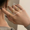 Women's Geometric Cross Silver Plated Open Ring With Inlaid Zircon Adjustable Fashion Finger Ring