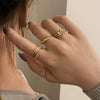 Women's Geometric Cross Silver Plated Open Ring With Inlaid Zircon Adjustable Fashion Finger Ring