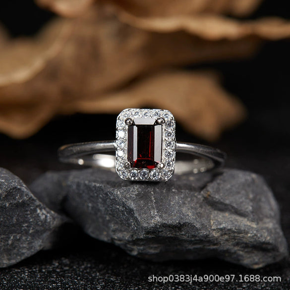 Women's Geometric Crystal And 925 Sterling Silver Ear Studs Set With Gems