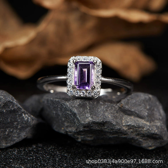 Women's Geometric Crystal And 925 Sterling Silver Ear Studs Set With Gems