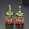 Women's Geometric Crystal And Zircon Inlaid Copper Tassel Earrings With Electroplated Finish Fashion Jewelry