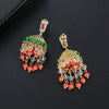 Women's Geometric Crystal And Zircon Inlaid Copper Tassel Earrings With Electroplated Finish Fashion Jewelry