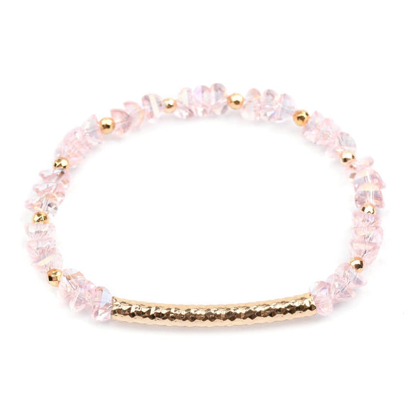 Women's Geometric Crystal Beaded Diy Golden Copper Bracelet Jewelry