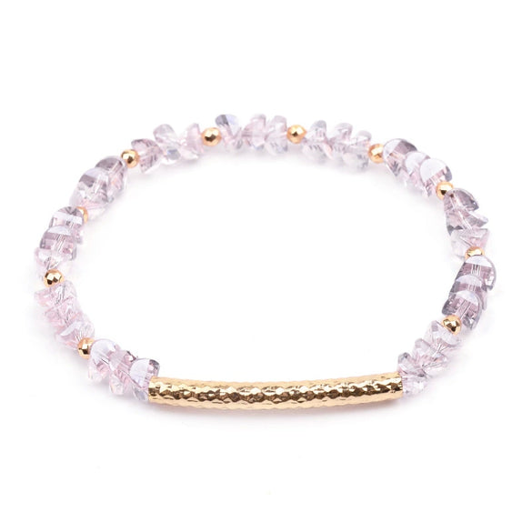 Women's Geometric Crystal Beaded Diy Golden Copper Bracelet Jewelry