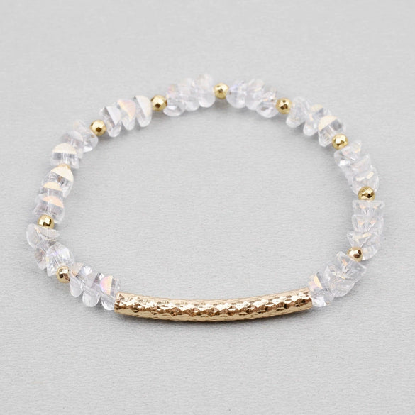 Women's Geometric Crystal Beaded Diy Golden Copper Bracelet Jewelry