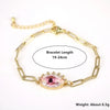 Women's Geometric Crystal Evil Eye Bracelet In Electroplated Copper With Exaggerated Personality Chain Design