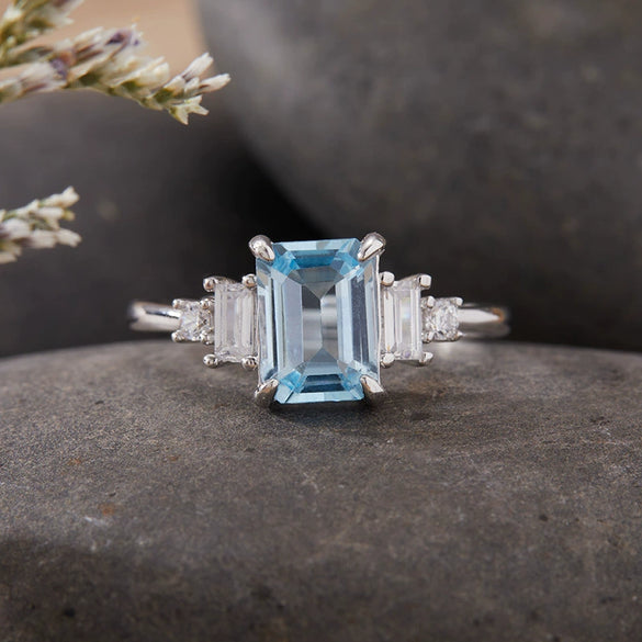 Women's Geometric Crystal S925 Sterling Silver Ring