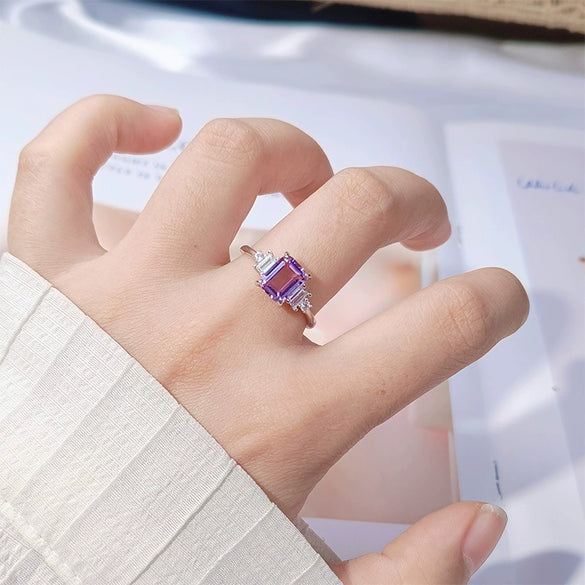 Women's Geometric Crystal S925 Sterling Silver Ring