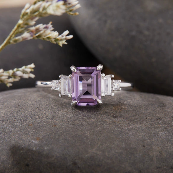 Women's Geometric Crystal S925 Sterling Silver Ring
