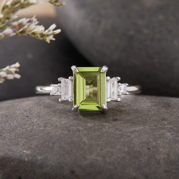 Women's Geometric Crystal S925 Sterling Silver Ring