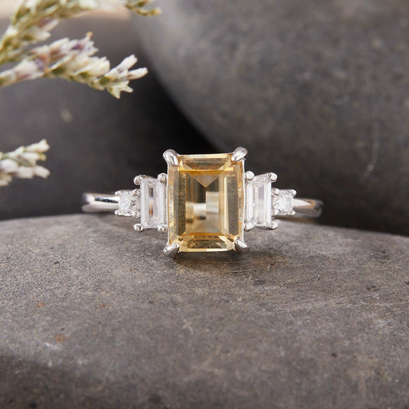 Women's Geometric Crystal S925 Sterling Silver Ring