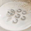 Women's Geometric Cshaped Alloy Clipon Earrings With Round Bead Detail Polished Plated Retro Fashion Jewelry Set
