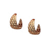 Women's Geometric Cshaped Iron Hoop Earrings With Electroplated Finish Exaggerated Wide Retro Statement Design
