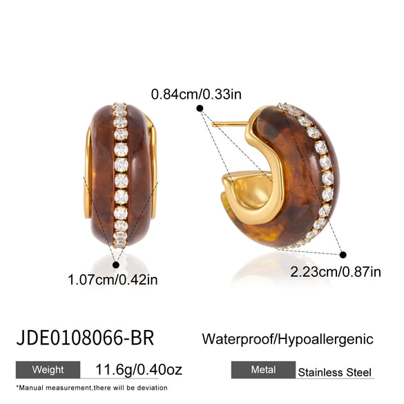 Women's Geometric Cshaped Stainless Steel Earrings With Plated Finish Sophisticated And Elegant Wholesale Jewelry