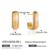 Women's Geometric Cshaped Stainless Steel Earrings With Pvd Vacuum Gold Plating Sophisticated Elegant Fashion Jewelry