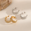 Women's Geometric Cshaped Zircon Stainless Steel Electroplated Earrings Jewelry
