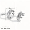 Women's Geometric Cshaped Zircon Stainless Steel Electroplated Earrings Jewelry
