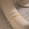 Women's Geometric Cubic Zirconia Pendant Necklace In Gold Plated Stainless Steel With Ochain And Lobster Clasp