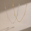 Women's Geometric Cubic Zirconia Pendant Necklace In Gold Plated Stainless Steel With Ochain And Lobster Clasp