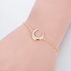 Women's Geometric Curved Moon Bracelet In Copper With Simple Cartoon Inspired Design