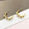 Women's Geometric Design Highgloss Pearl Stainless Steel Electroplated Earrings