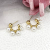 Women's Geometric Design Highgloss Pearl Stainless Steel Electroplated Earrings