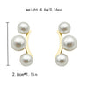 Women's Geometric Design Highgloss Pearl Stainless Steel Electroplated Earrings