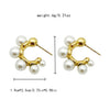 Women's Geometric Design Highgloss Pearl Stainless Steel Electroplated Earrings