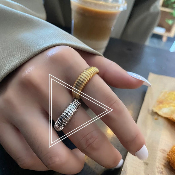 Women's Geometric Design Opening Adjustable Index Finger Ring Silver Plated