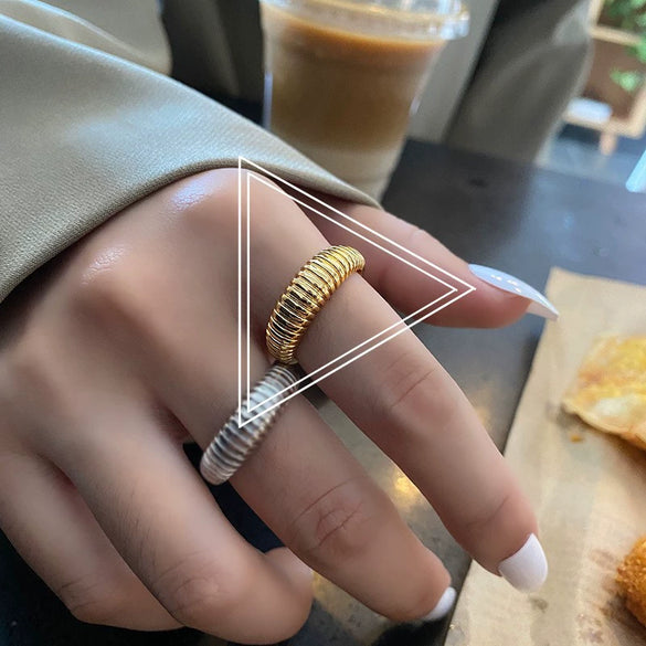 Women's Geometric Design Opening Adjustable Index Finger Ring Silver Plated