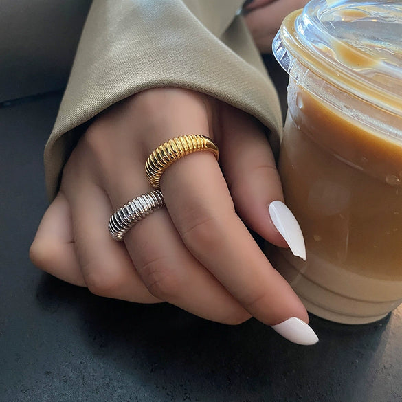 Women's Geometric Design Opening Adjustable Index Finger Ring Silver Plated