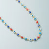 Women's Geometric Devil's Eye Necklace With Zircon Pendant Copper Snake Chain And Microsetting Detail
