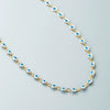 Women's Geometric Devil's Eye Necklace With Zircon Pendant Copper Snake Chain And Microsetting Detail