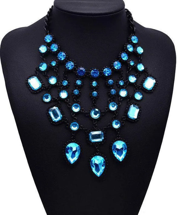 Womens Geometric Rhinestone Alloy Necklaces Jq190416117439