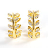 Women's Geometric Diamond Earrings In Electroplated Alloy With A Curved Statement Design For Fashion Jewelry Collections