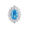 Women's Geometric Diamond 925 Silver Ring