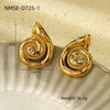 Women's Geometric Diamondencrusted Titanium Steel Electroplated Earrings Fashionable Light Luxury Nonfading