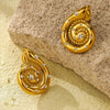 Women's Geometric Diamondencrusted Titanium Steel Electroplated Earrings Fashionable Light Luxury Nonfading