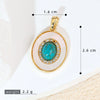 Women's Geometric Diamondencrusted White Shell Abalone Shell Necklace Pendant Jewelry Accessories Electroplated Simple Style