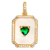 Women's Geometric Diamondencrusted White Shell Abalone Shell Necklace Pendant Jewelry Accessories Electroplated Simple Style